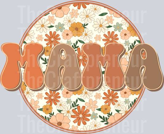(Set!) Groovy Mommy & Me Set with Florals - Mama - DTF Transfer
