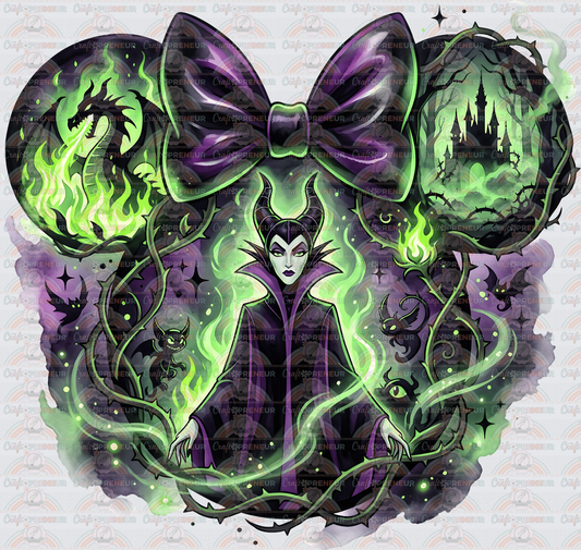 002_Disney_Villains_Mouse Ear_Minnie Ears_Watercolor_Sleeping Beauty_Malificent