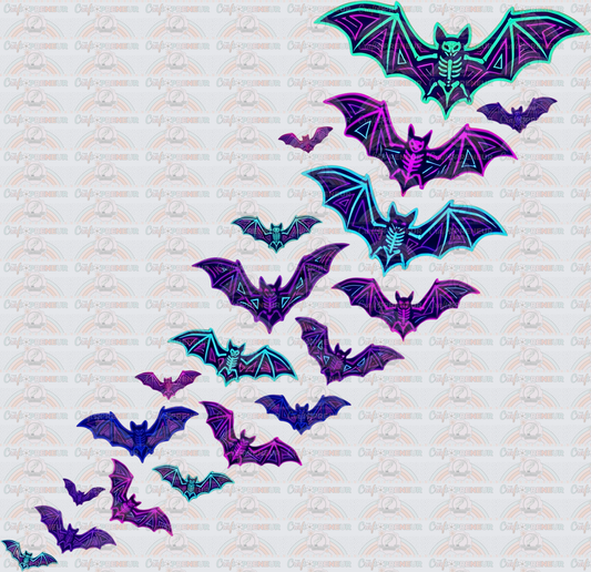 002_Halloween_Neon_Haunted House_Witchy_Bats_Trees_Black_Front