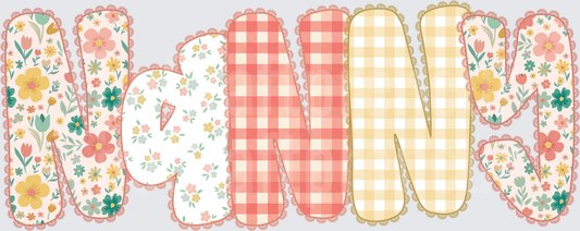 002_Family_Name Set_Mama_Grandparent_Preppy_Orange_Gingham_Grand Millenial_nanny