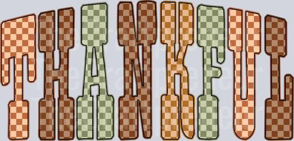 Thankful Retro Checkerboard DTF Transfer