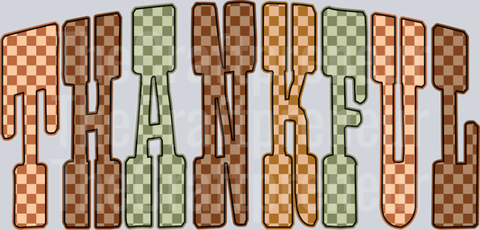 Thankful Retro Checkerboard DTF Transfer