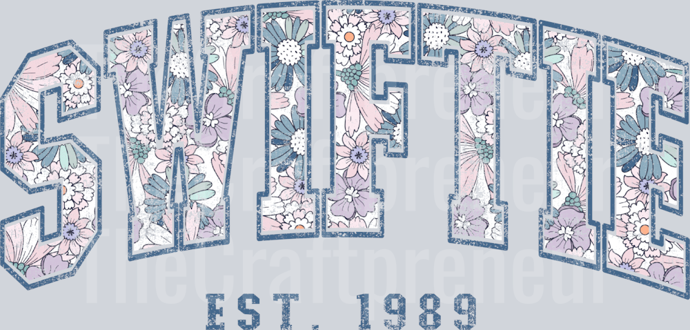 TS Distressed Floral Varsity DTF Transfer