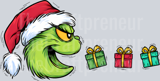 Grinch Pacman Presents DTF Transfer