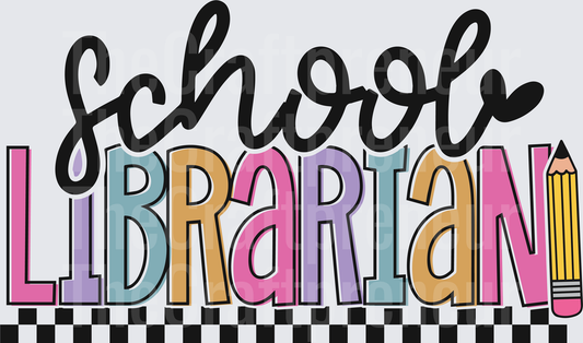 002_School_Jobs_Retro_Checkerboard_Tall Letter_Typography_School Librarian