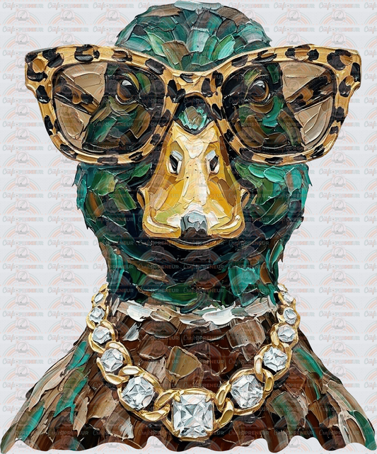 Animals_Birds_Ducks_Hunting_Faux Paint_Diamond Necklack_Sunnies_Preppy Brush Stroke_Faux Paint_Mallard_Duck_Birds