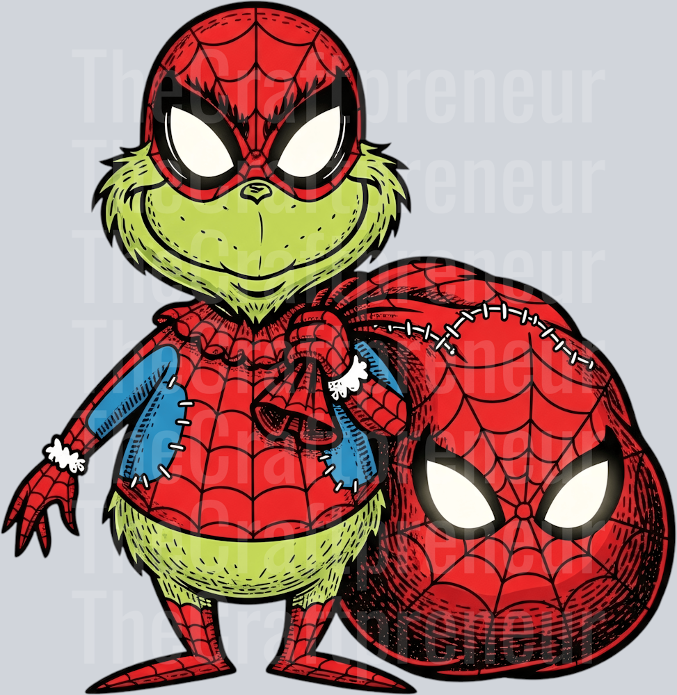 Spiderman & The Grinch Superhero DTF Transfer