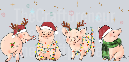 Christmas Pigs in Lights DTF Transfer
