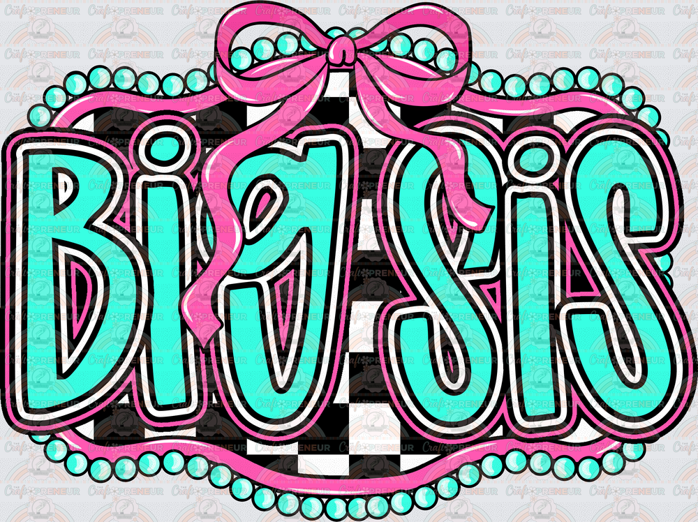 002_Family_Siblings_Sisters_Sister_Coquette Bow_Checkered_Big Sis_Big Sister