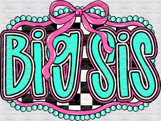 002_Family_Siblings_Sisters_Sister_Coquette Bow_Checkered_Big Sis_Big Sister