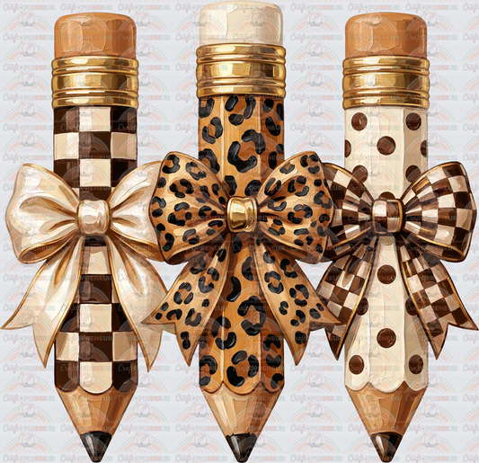 002_School_Jobs_Teacher_Faux Paint_Cheetah_Neutral Bundle_Teacher Things_Pencil_Bows