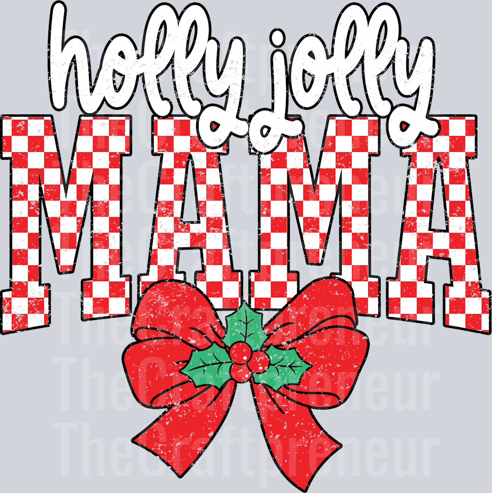 Christmas Tree Cake Holly Jolly Mama DTF Transfer