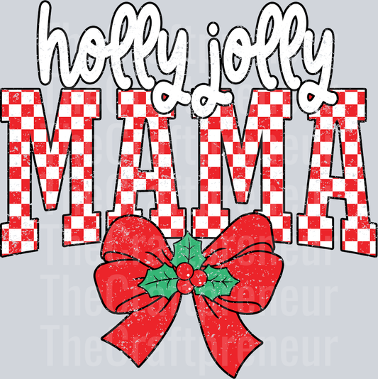 Christmas Tree Cake Holly Jolly Mama DTF Transfer