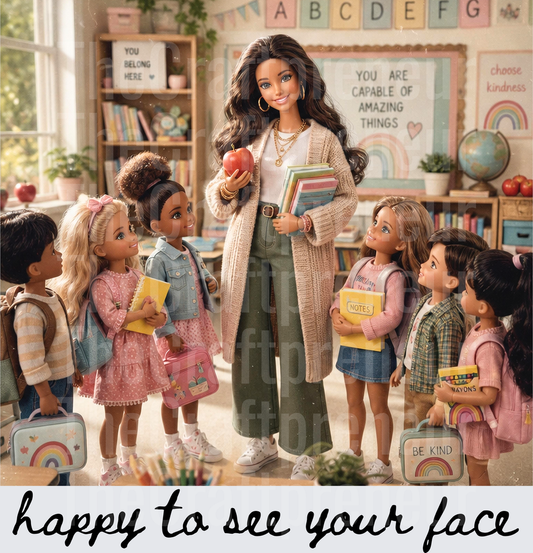 School_Teacher_Ratchet Barbie_Back to School_Students_Classroom_Teach_Kids_Brunette_Black_Happy to See Your Face