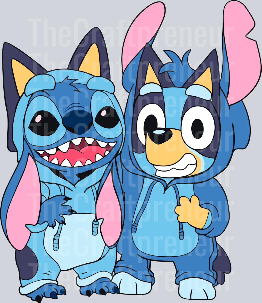 Blue Dog Besties DTF Transfer