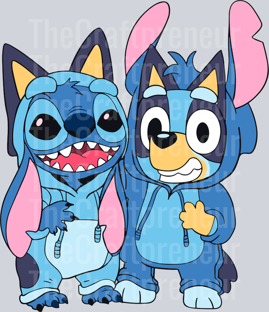 Blue Dog Besties DTF Transfer