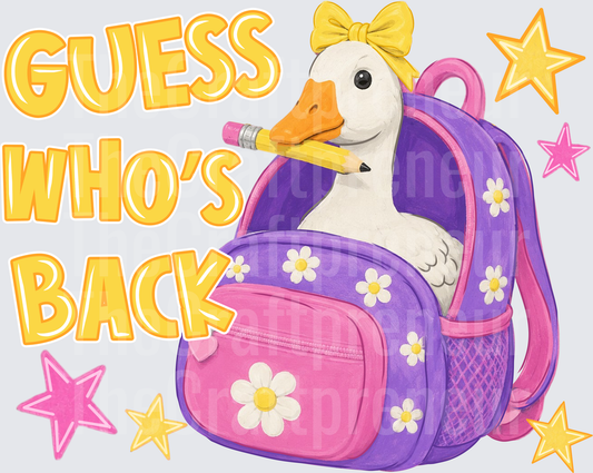 002_School_B2S_Goose_Guess Whos Back_Back Again_Backpack_Kids_Girly_Front
