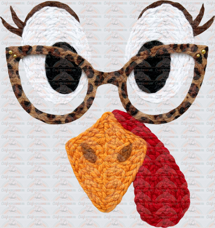 Holidays_Thanksgiving_Turkey_Turkey Face_Faux Fabric_Glasses