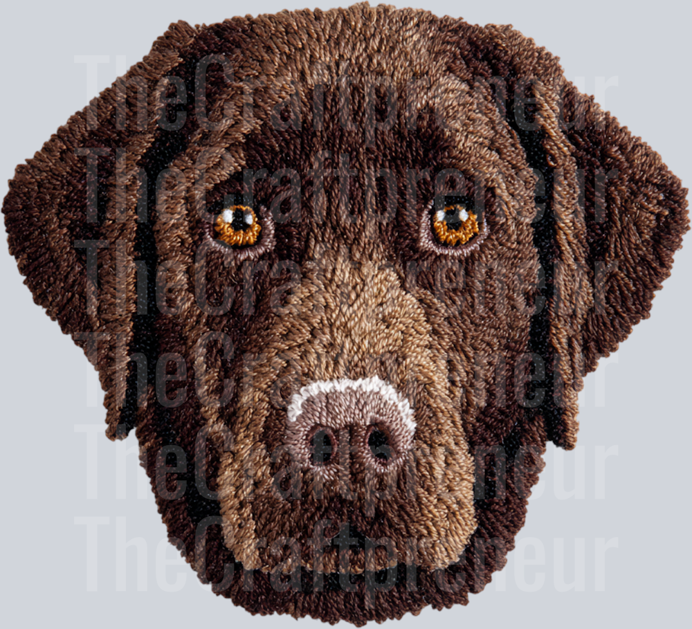 Chocolate Labrador Retriever Latch Hook Dog DTF Transfer
