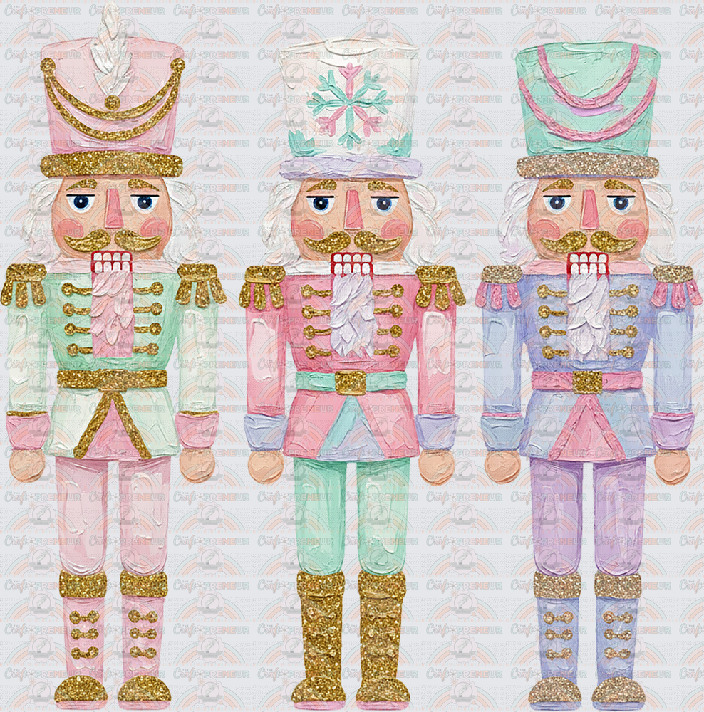 XMAS_Christmas_Nutcracker_Faux Paint_Trio_Pink Christmas_Pastels_Soldiers