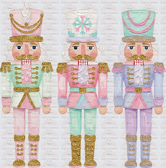 XMAS_Christmas_Nutcracker_Faux Paint_Trio_Pink Christmas_Pastels_Soldiers