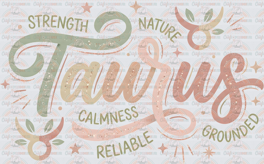 002_Zodiac_Astrology_Astrological Signs_Script_Typography_Watercolor_TAURUS