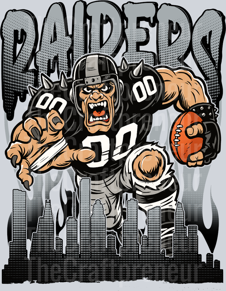 Raiders Drip Skyline DTF Transfer