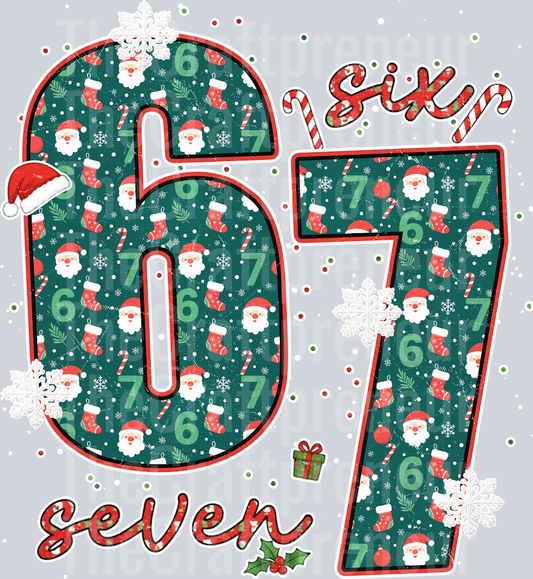Six Seven 6 7 Christmas DTF Transfer