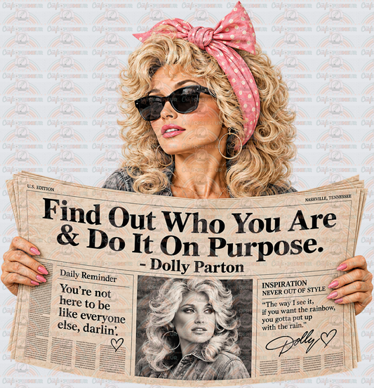 Music_Country Music_Dolly Parton_Newspaper_Find Out Who You Are and Do it On Purpose
