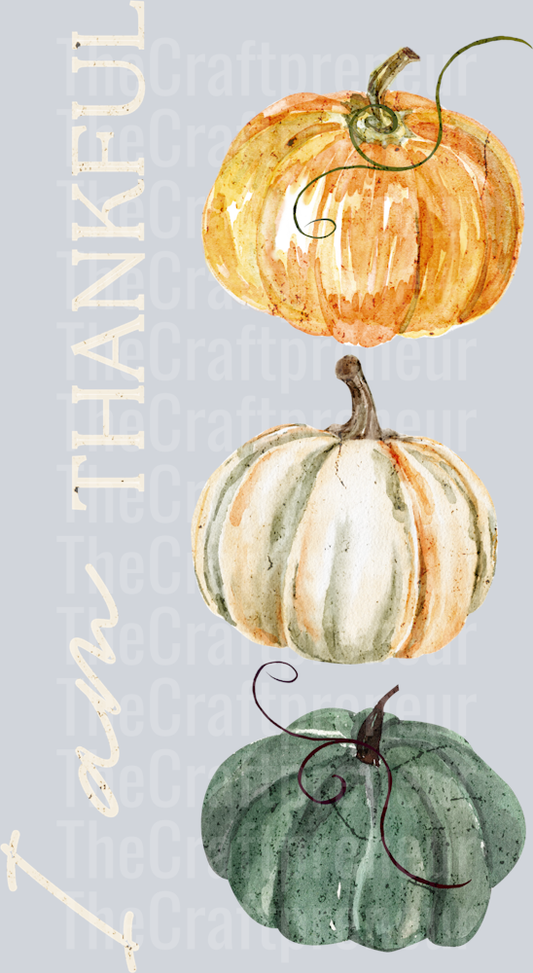 (Set!) Thankful For... Pumpkins Faith DTF Transfer (White, Sleeve)