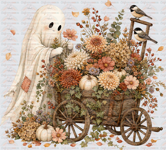 Fall_Vintage_Ghost_Cart_Florals_Cute_Cottage Core