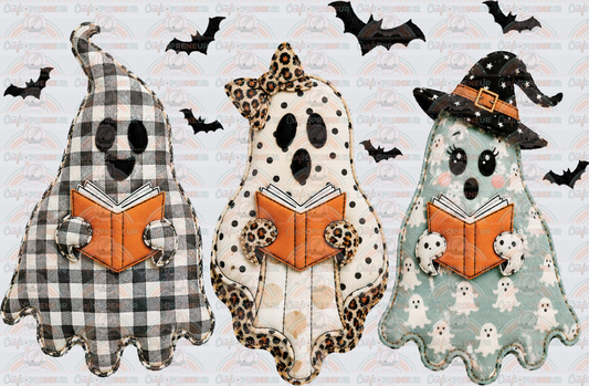 Halloween_Books_Ghosts_Patchwork_Quilt_Grannycore_Bats_Faux Fabric_Bookish_Autumn