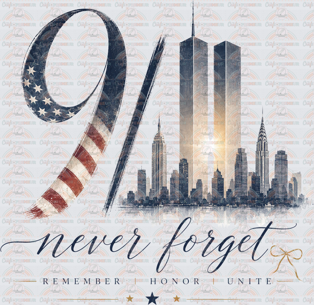 USA_911_September 11th_Never Forget_Script_Girly_Twin Towers