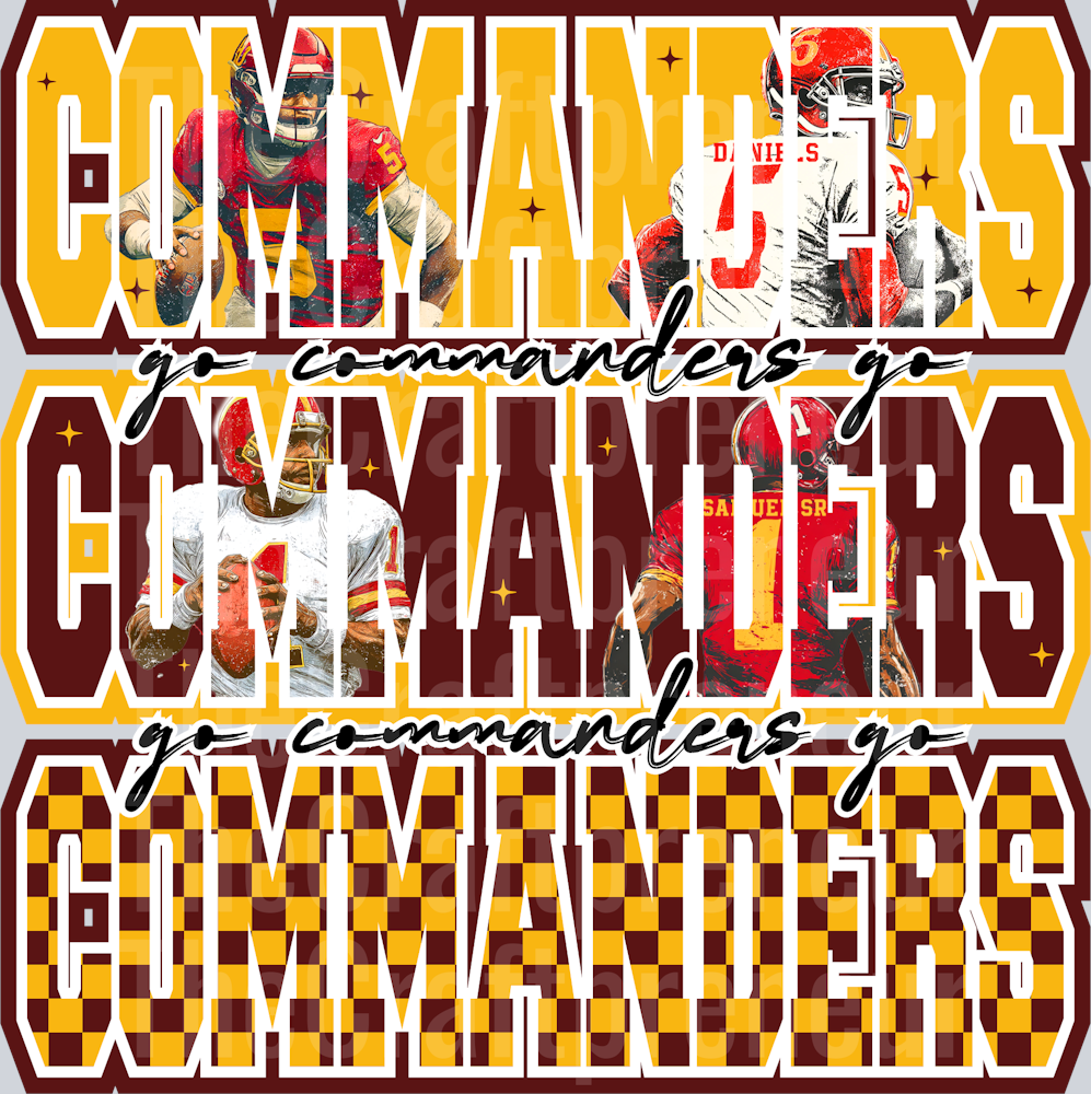 Washington Commanders Varsity Team Stack DTF Transfer