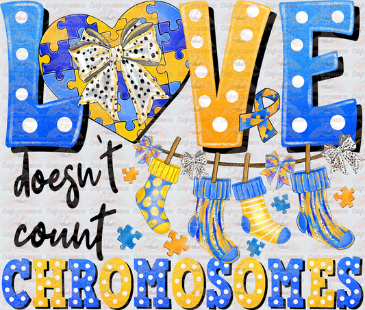 002_Causes_Down Syndrome_Awareness_Blue and Yellow_March Causes_Chromosomes_Love Doesnt Count Chromosomes