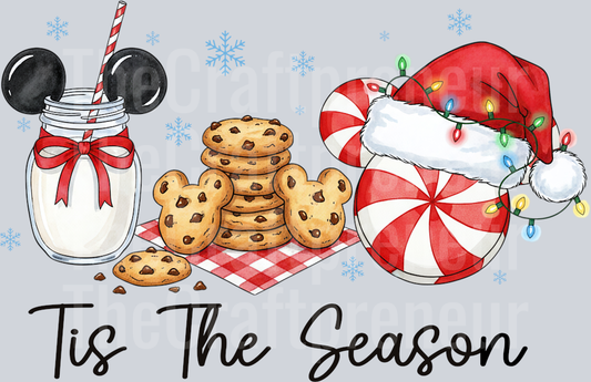 Tis the Season for Magical Milk & Cookies DTF Transfer (Black)