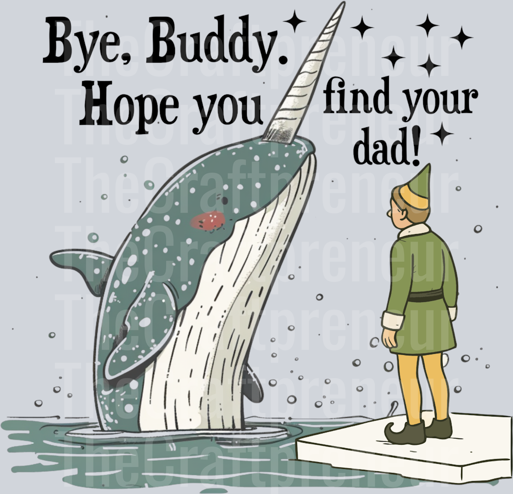Buddy the Elf Narwhal DTF Transfer