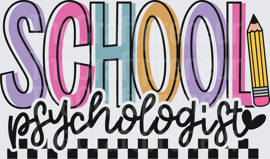 002_School_Jobs_Retro_Checkerboard_Tall Letter_Typography_Therapist_School Psychologist