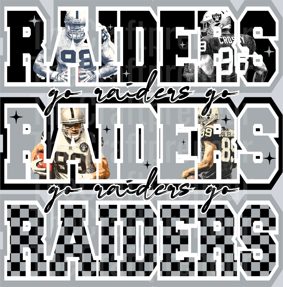 Las Vegas Raiders Varsity Team Stack DTF Transfer