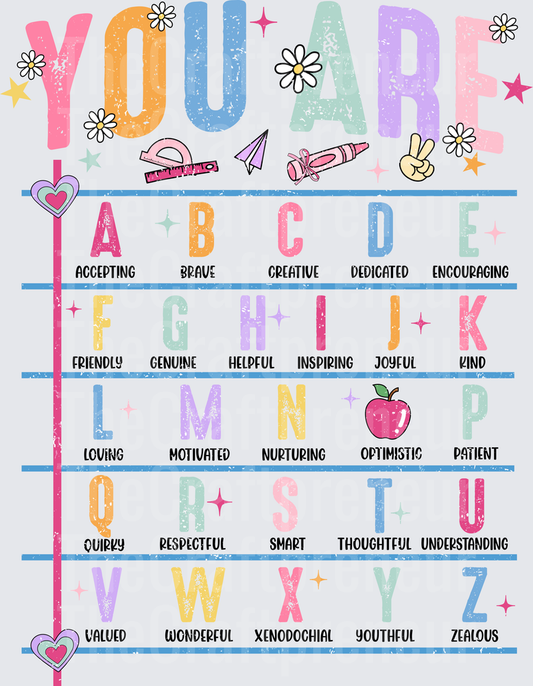 School_Teacher_Alphabet_You Are_Distressed_Notebook Paper_