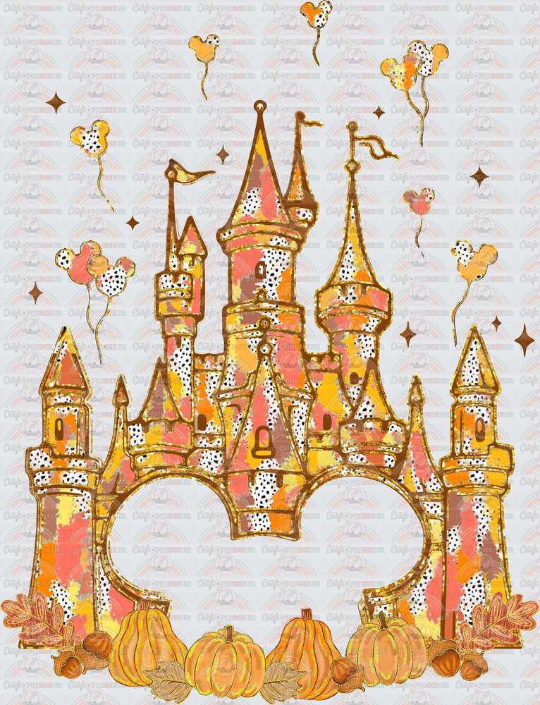Disney_Fall_Castle_Brush Stroke_Faux Glitter_Mickey Balloons_Mouse Ears_Pumpkin