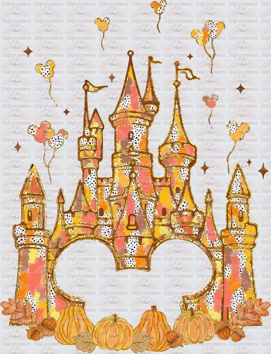 Disney_Fall_Castle_Brush Stroke_Faux Glitter_Mickey Balloons_Mouse Ears_Pumpkin