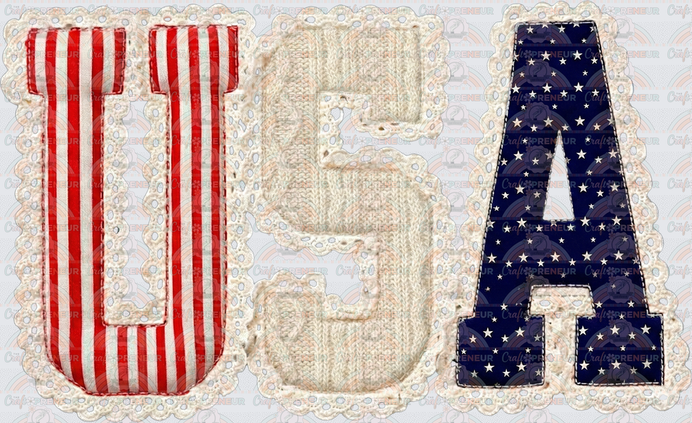 USA_4th of July_Faux Embrioidery_Lace_Girl